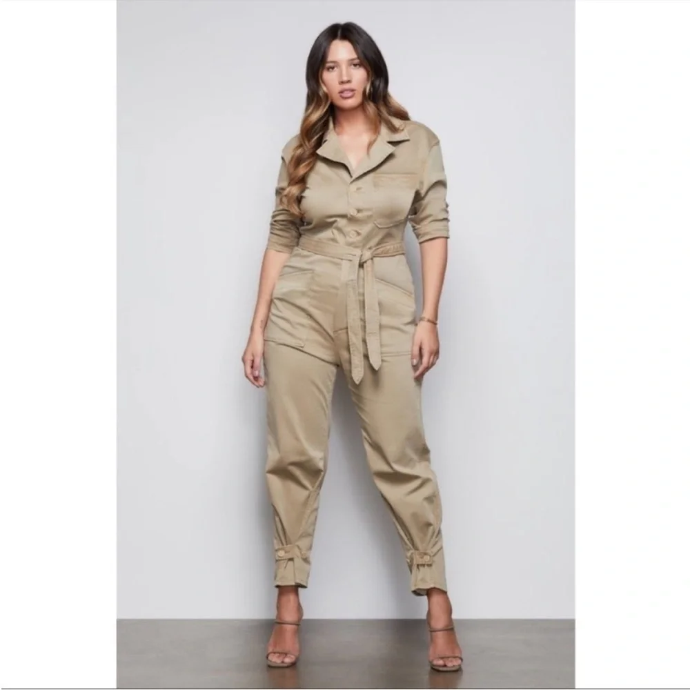 NWT Good American The On Duty khaki jumpsuit Size XXL (5) - Picture 1 of 10